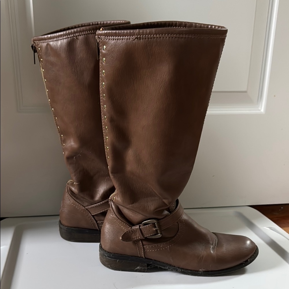 Justice Brown Knee-High Boots